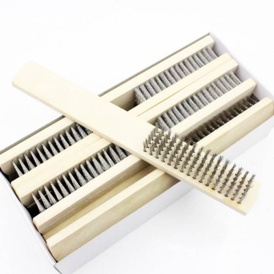 Stainless Steel Wire Brush,Wooden Handle Wire Brush,Paint And Rust Removal Brush